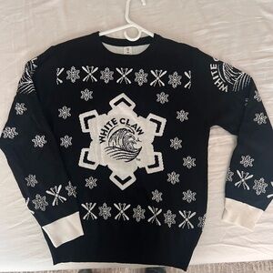 White Claw Christmas Ski Black and White Men's Sweater